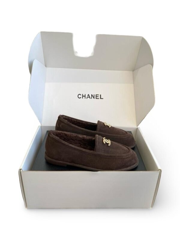 hanel brown suede shearling  loafers
